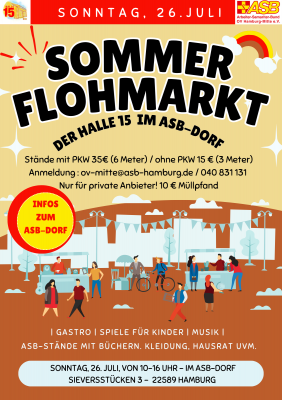 Premiere: Erster Outdoor-Flohmarkt der Halle 15 lädt zum Stöbern, Genießen und Kennenlernen im ASB-Dorf ein 